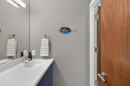 Bathroom vanity room that shares the bath/shower with another, connected vanity room