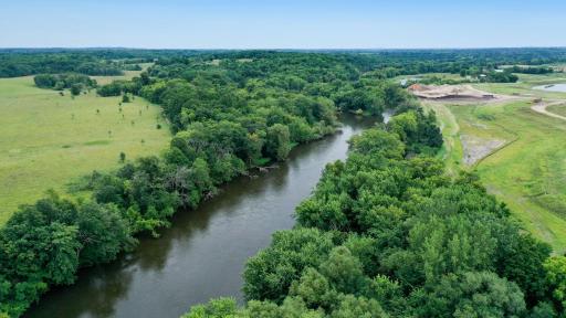Aerial view of Crow River