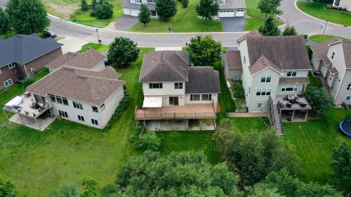 Aerial view of back of home