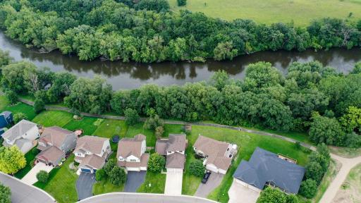Aerial view of Crow River and Crow Hassan Park Reserve - a lot of wildlife!