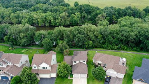Aerial view of Crow River and Crow Hassan Park Reserve - a lot of wildlife!