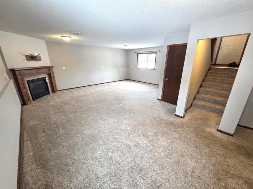 Generous family room with fireplace