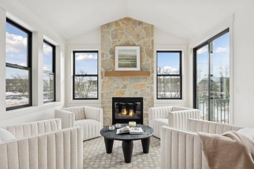 Sunroom with Fireplace