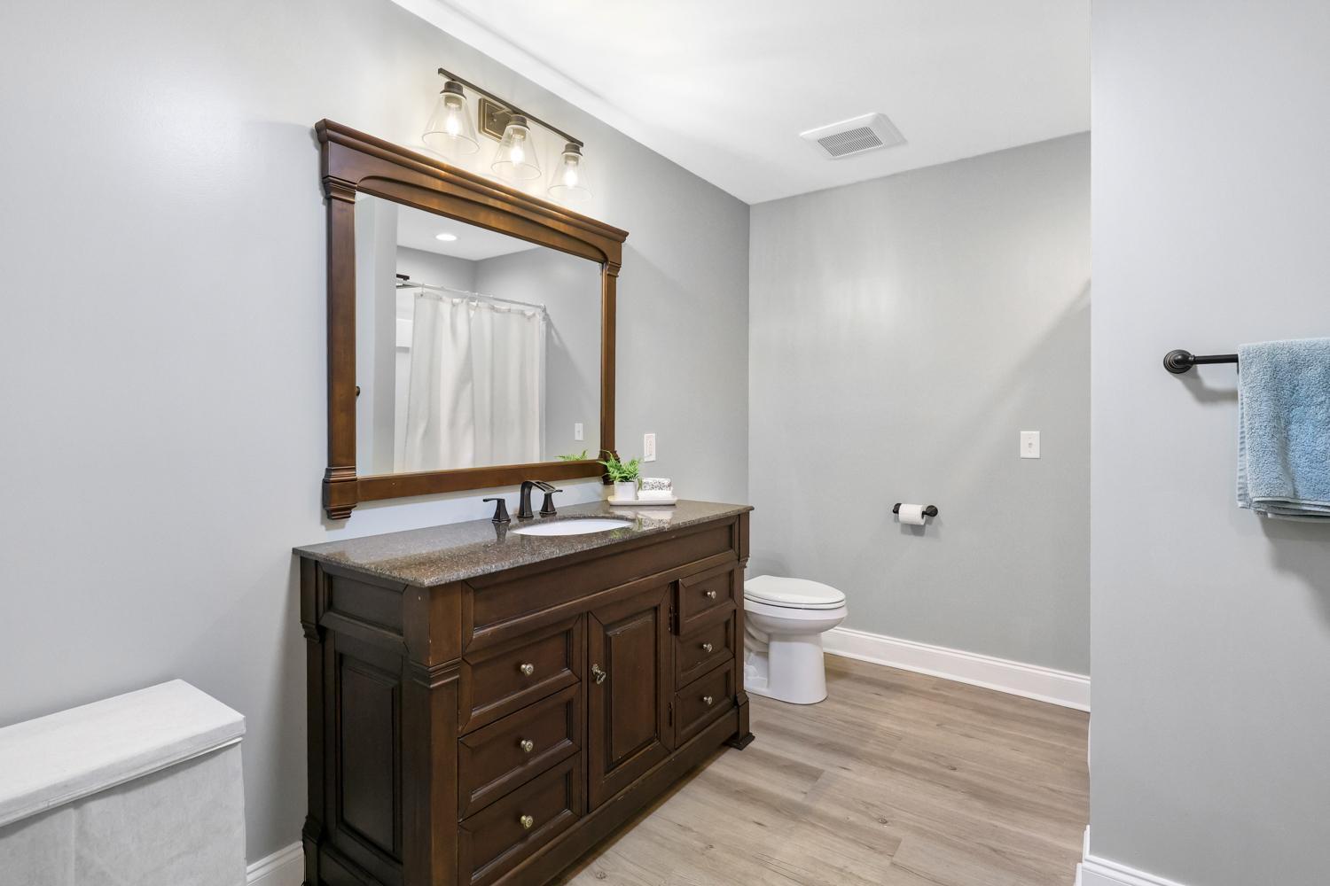 Basement bathroom with plenty of space