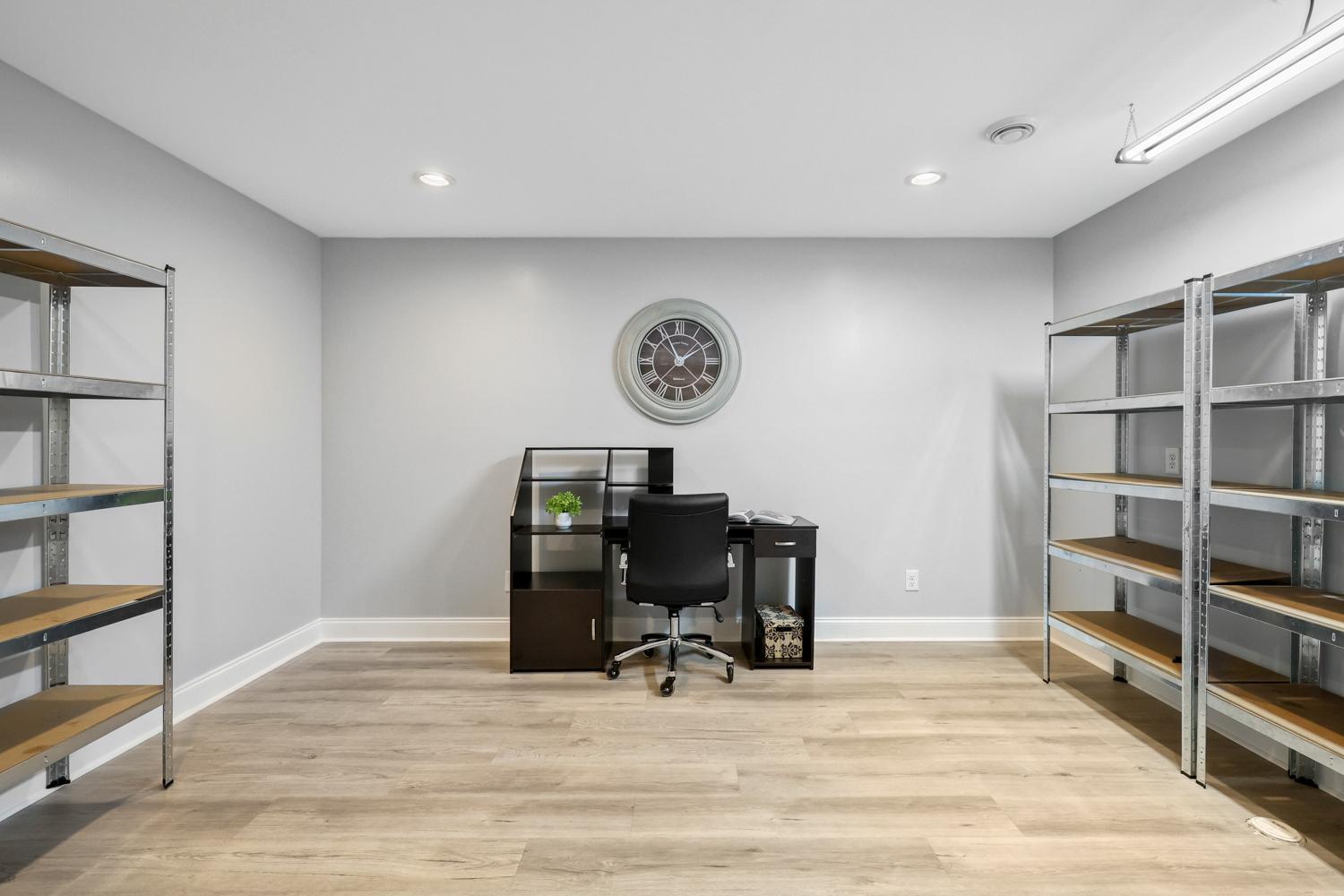 Lower level office, workshop or craft room