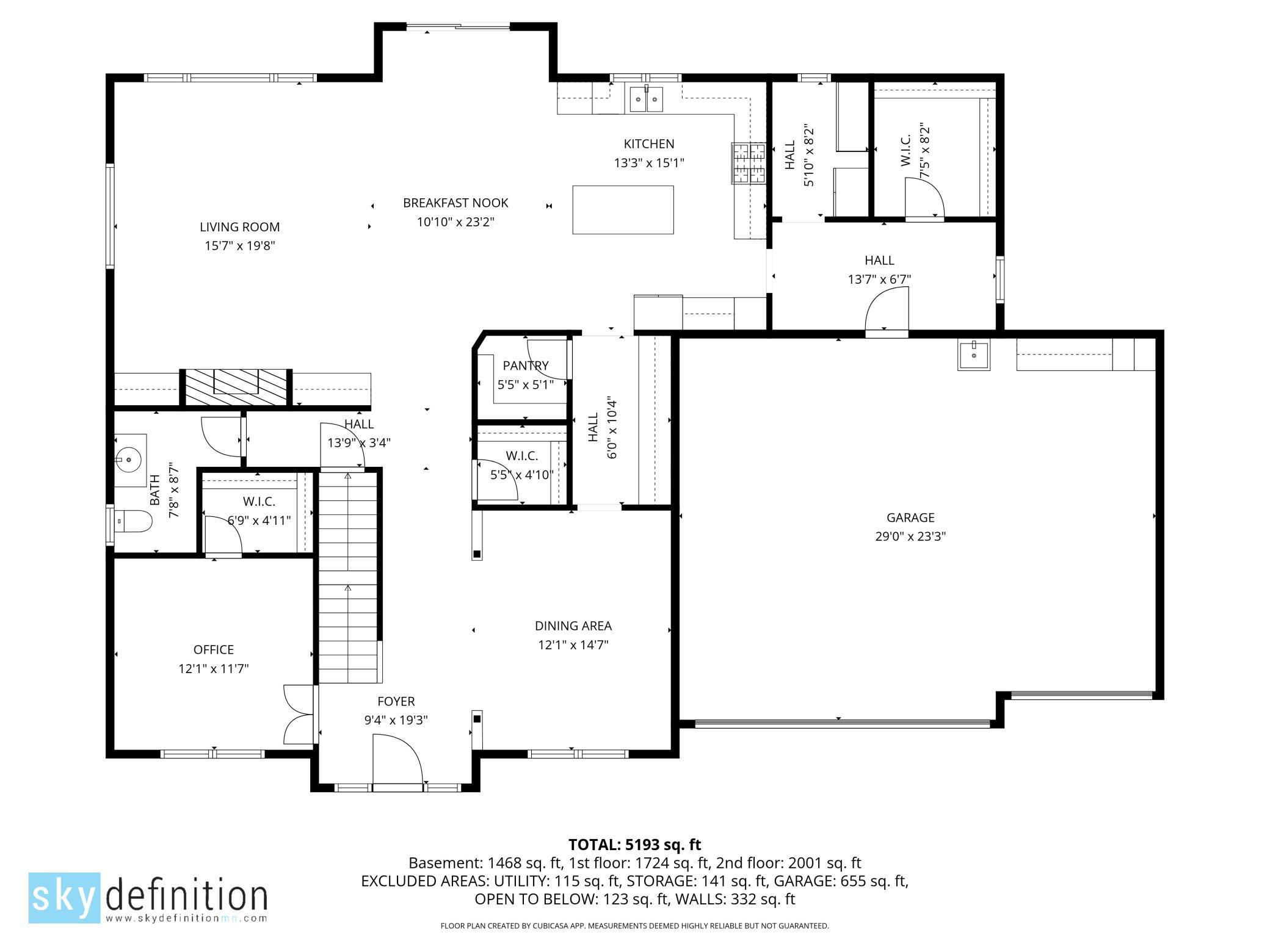 Upper level floorplan