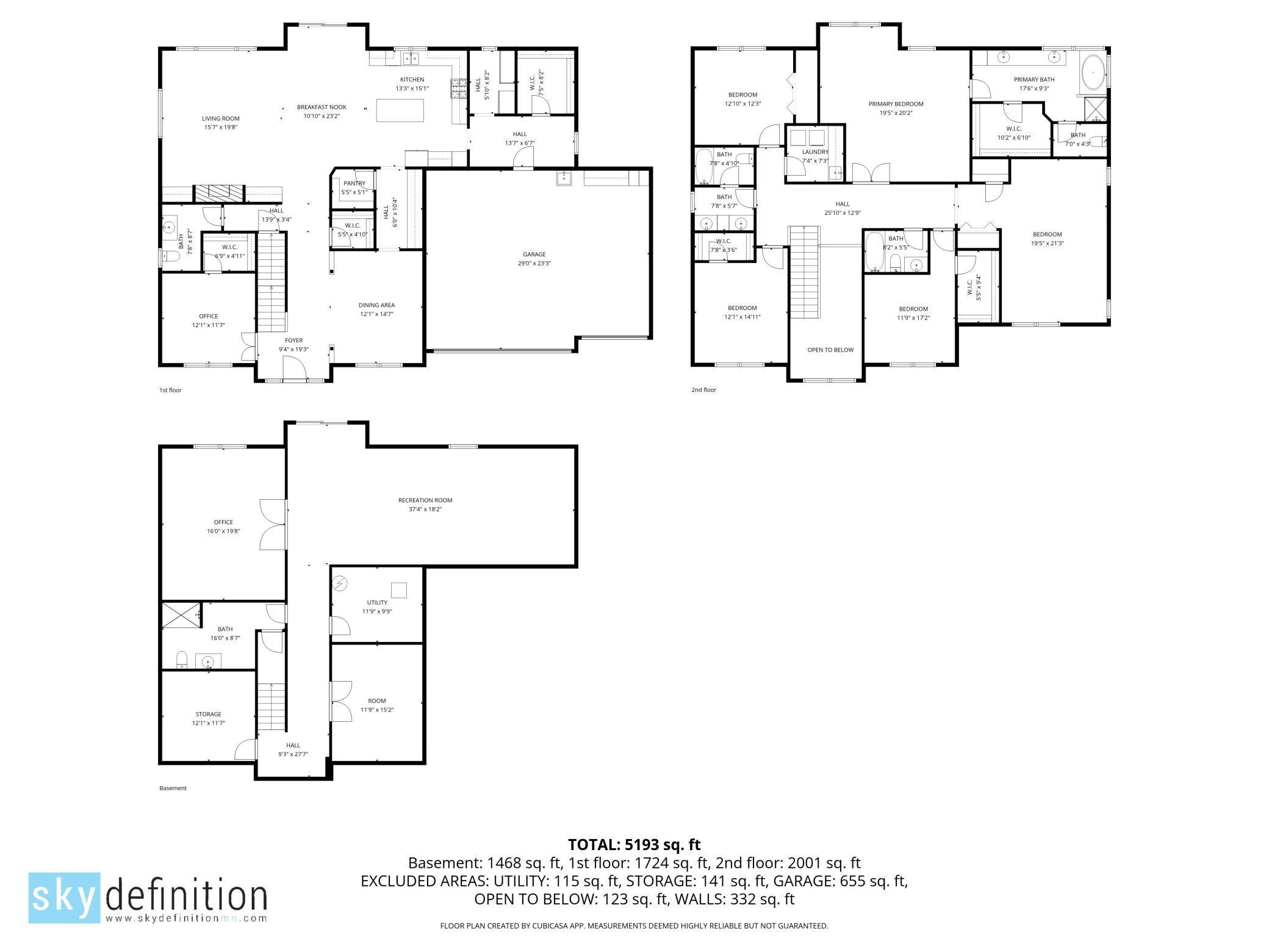 All floors with dimentions