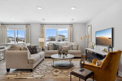 The Fisher is a 3-bedroom townhome in Brookshire. Model photo. Options and colors will vary.