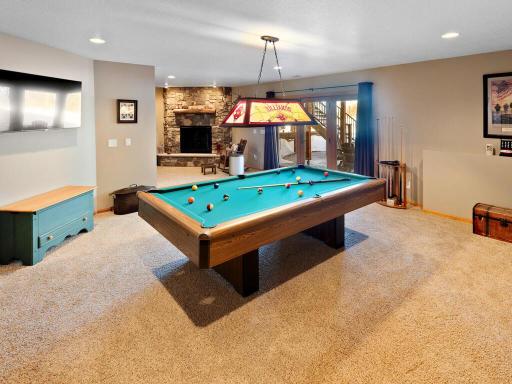 LL game room with walk-out to paver patio