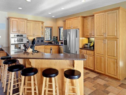 Lots of space for sitting around the kitchen island