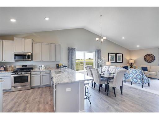The open floor plan is airy, bright and modern.
