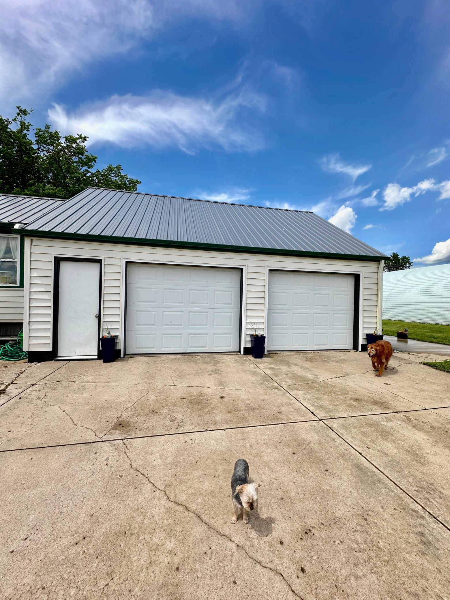 Attached two stall garage