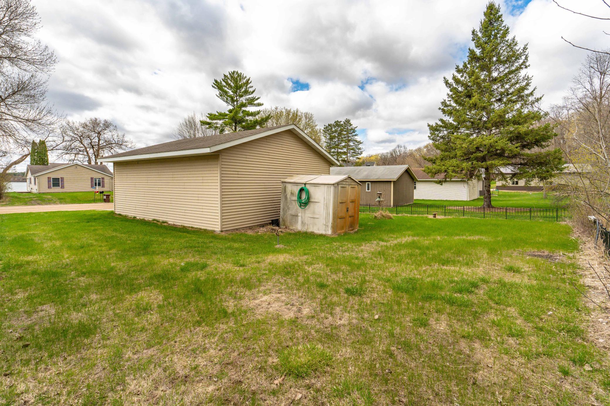 Enjoy having a shed for extra storage!