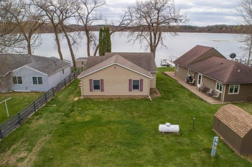 This property comes with both the dock and an older boat lift behind the garage.