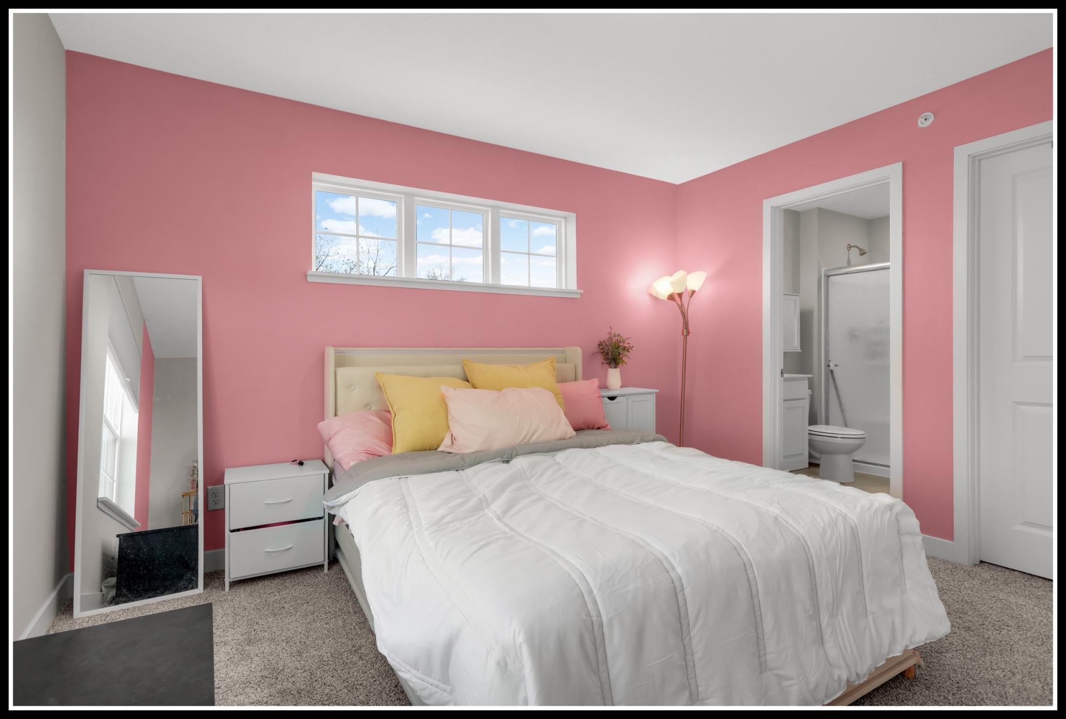 Private 3/4 bathroom serves the primary bedroom