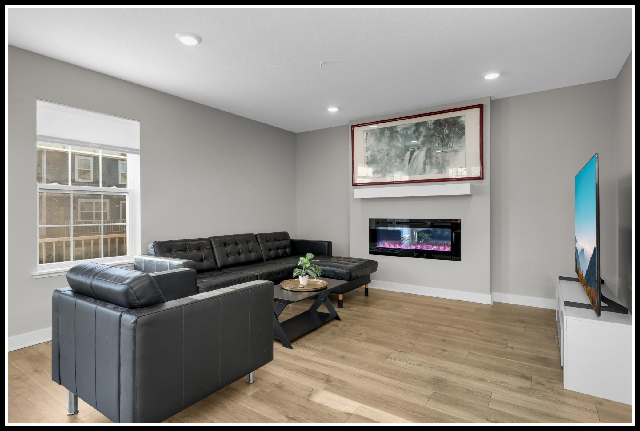 Large living room with space for comfy seating and media set-up