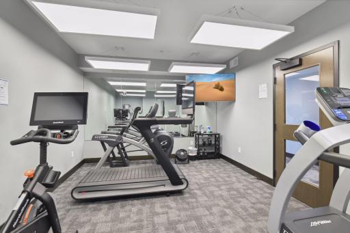 Main level exercise room for residents to utilize.