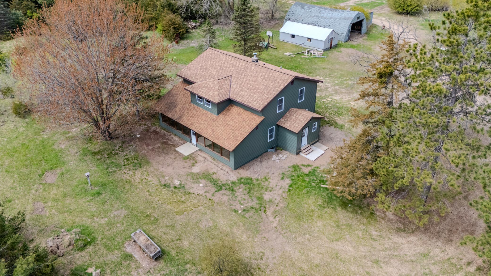 Aerial view of front of the home