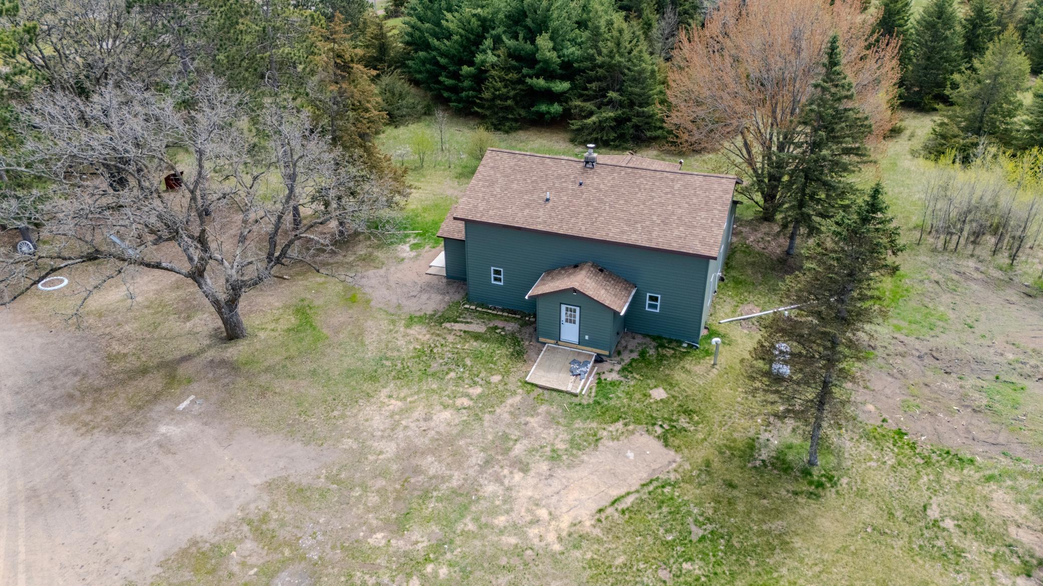 Aerial view of the back of the home