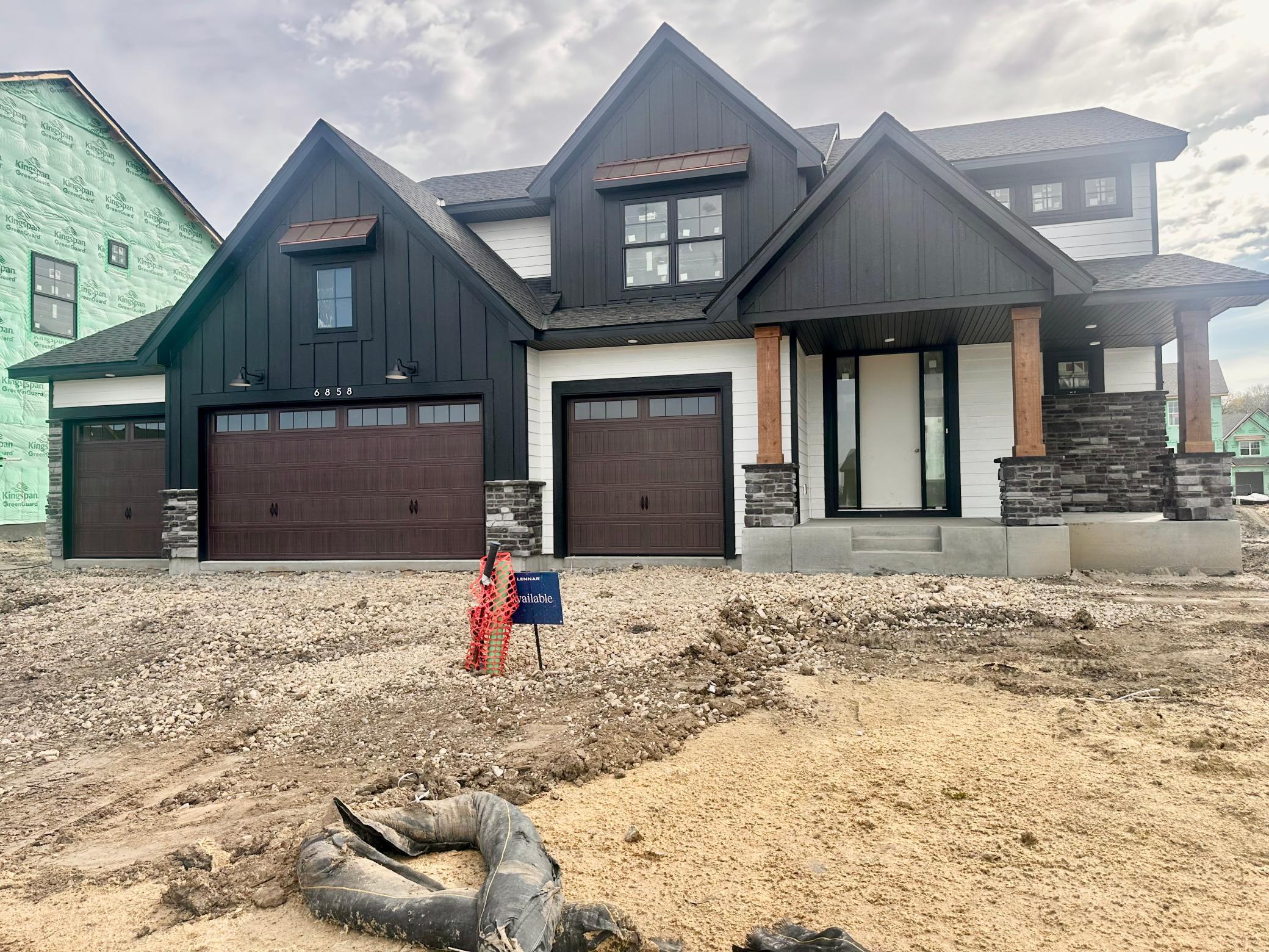 (Photo is of the actual home in progress.)