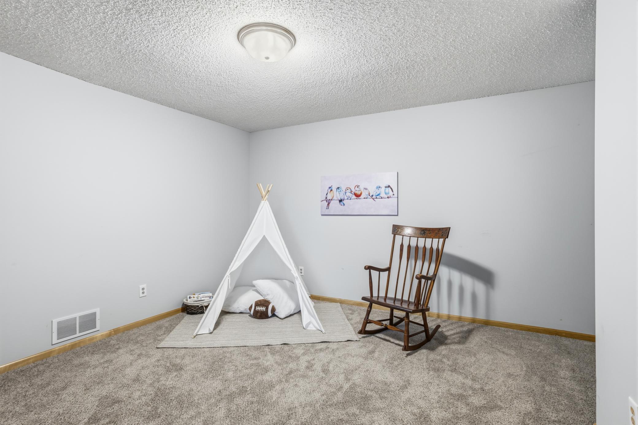 The flex room is the perfect place for a play room, exercise room, or craft space.