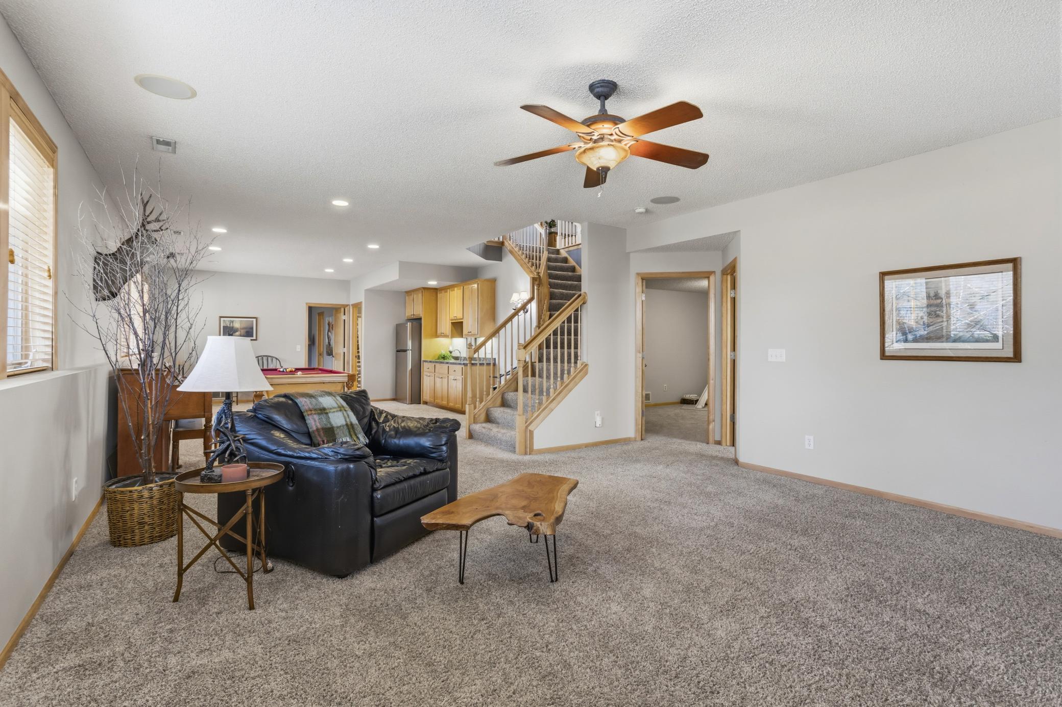 The lower level is generous on space, style, and options!