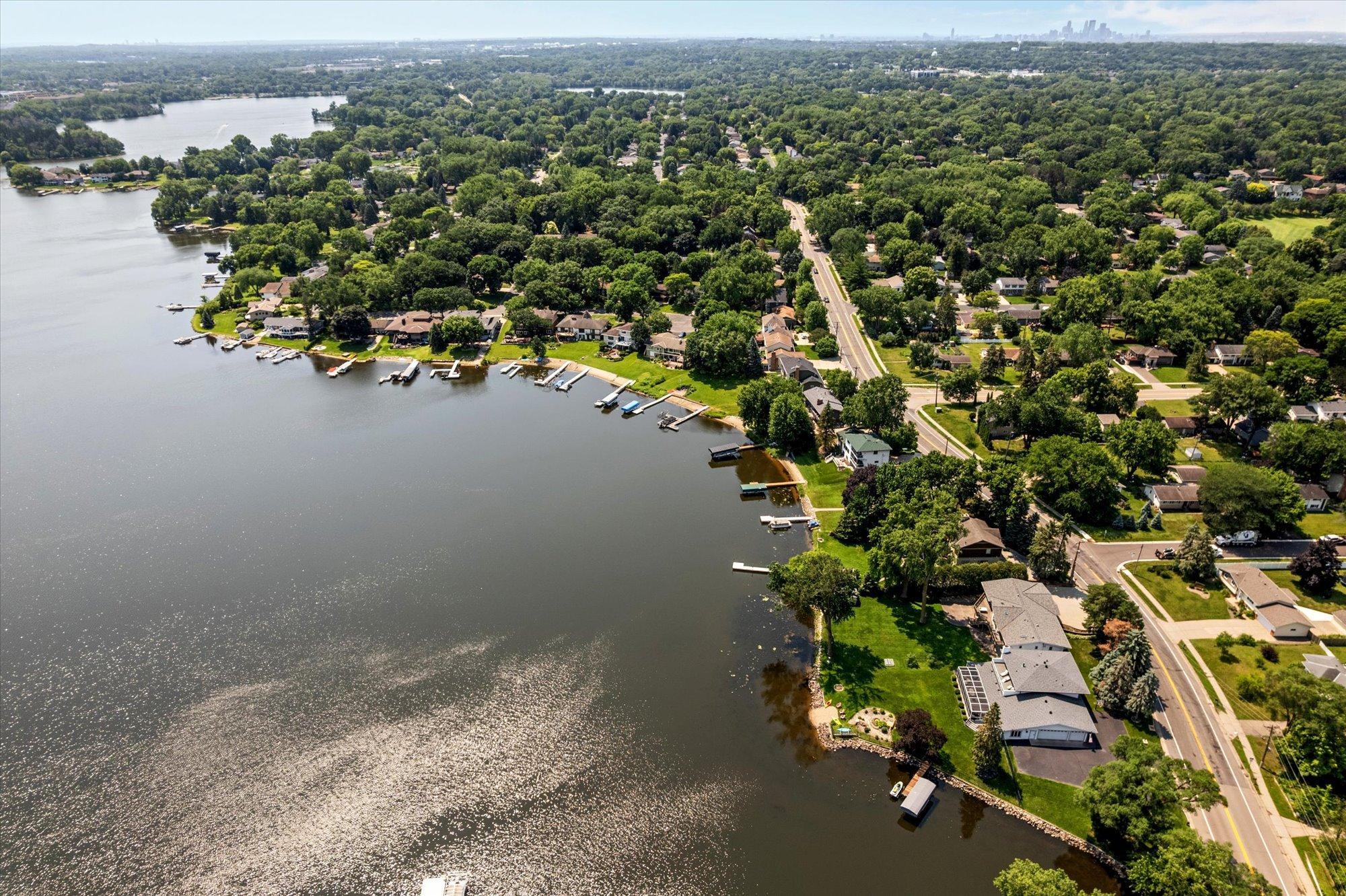 Home is set into a nice bay.