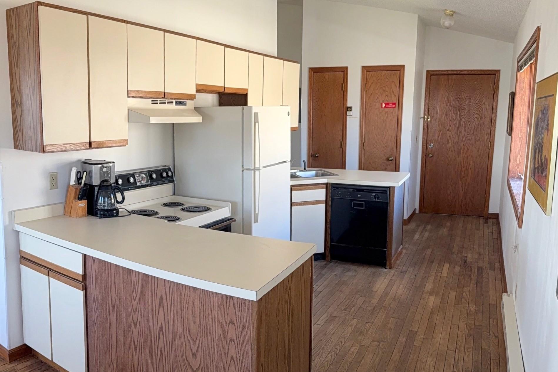 Kitchen with generous cabinet and counter space