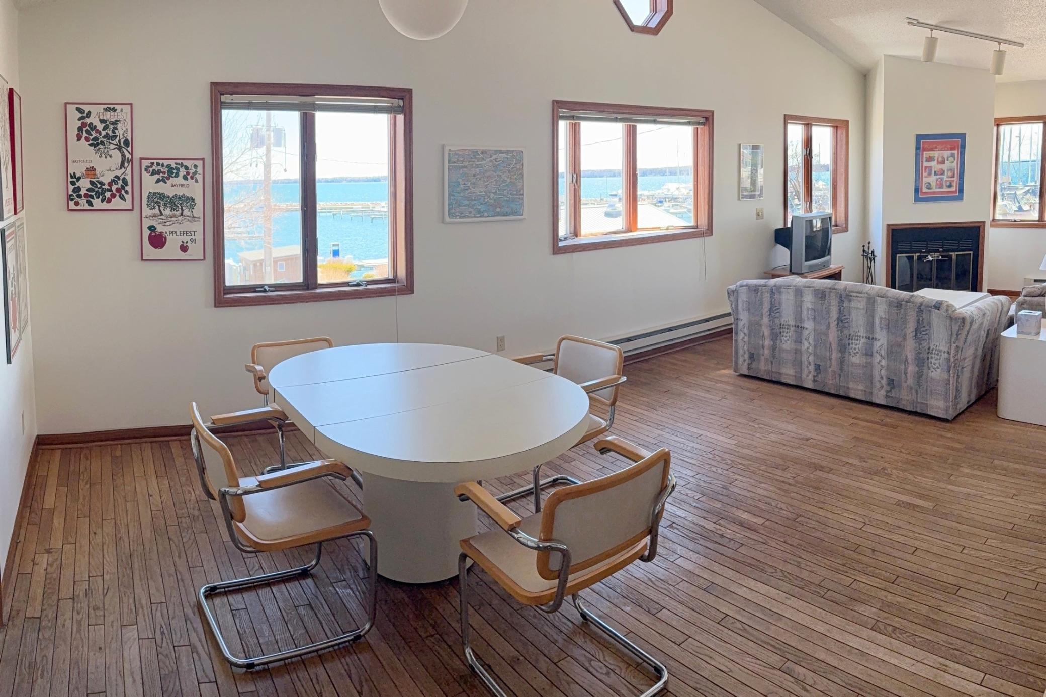 Dining area with sweeping views of Lake Superior