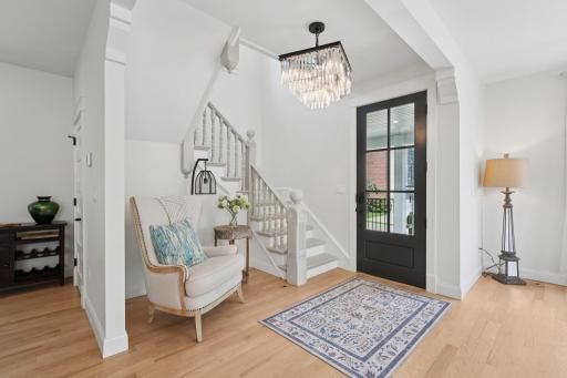 Timeless architectural details, complemented by refined, designer lighting.