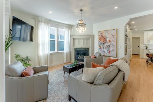 Anchored by a fireplace that adds warmth in every season.