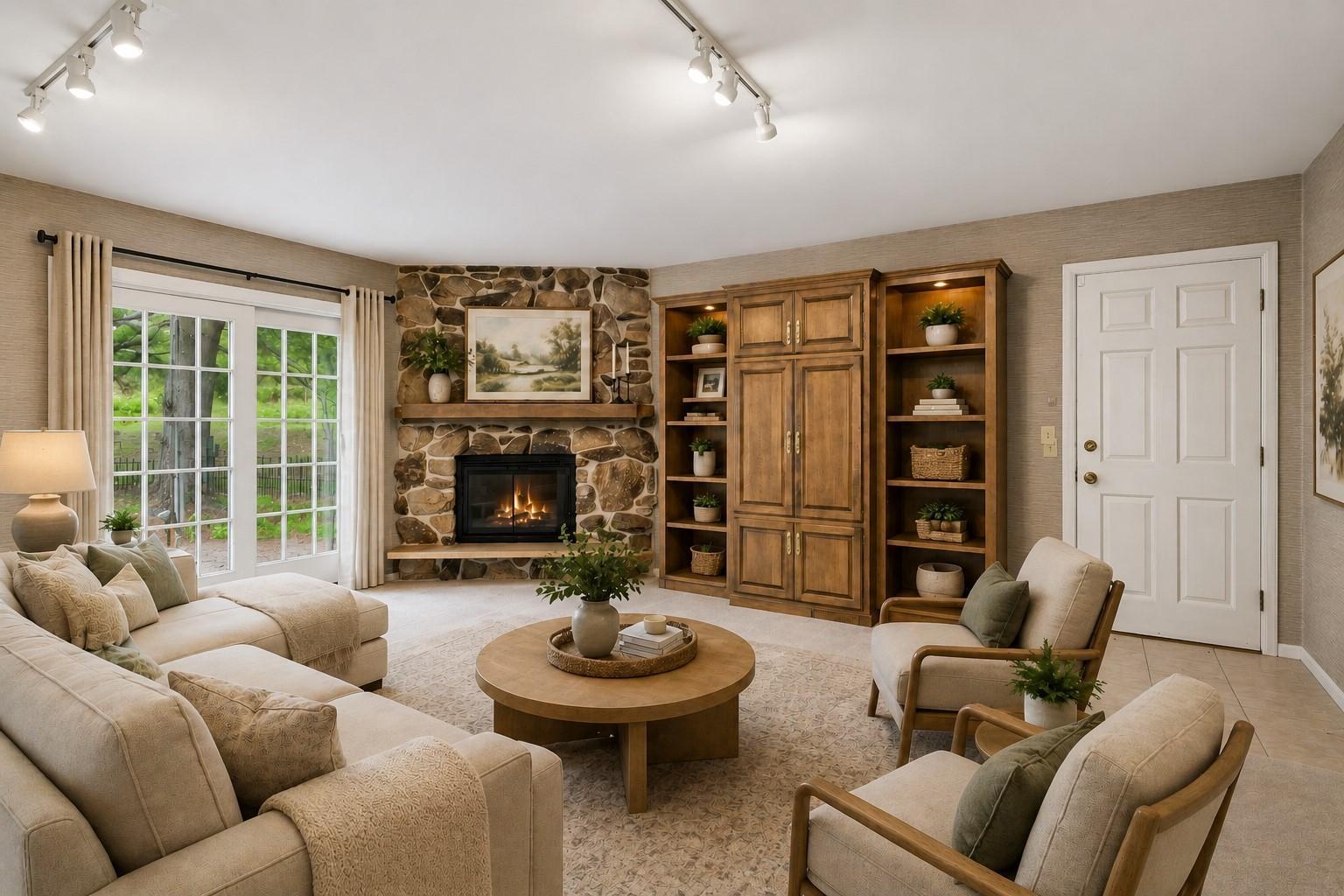 Virtually Staged Family Room