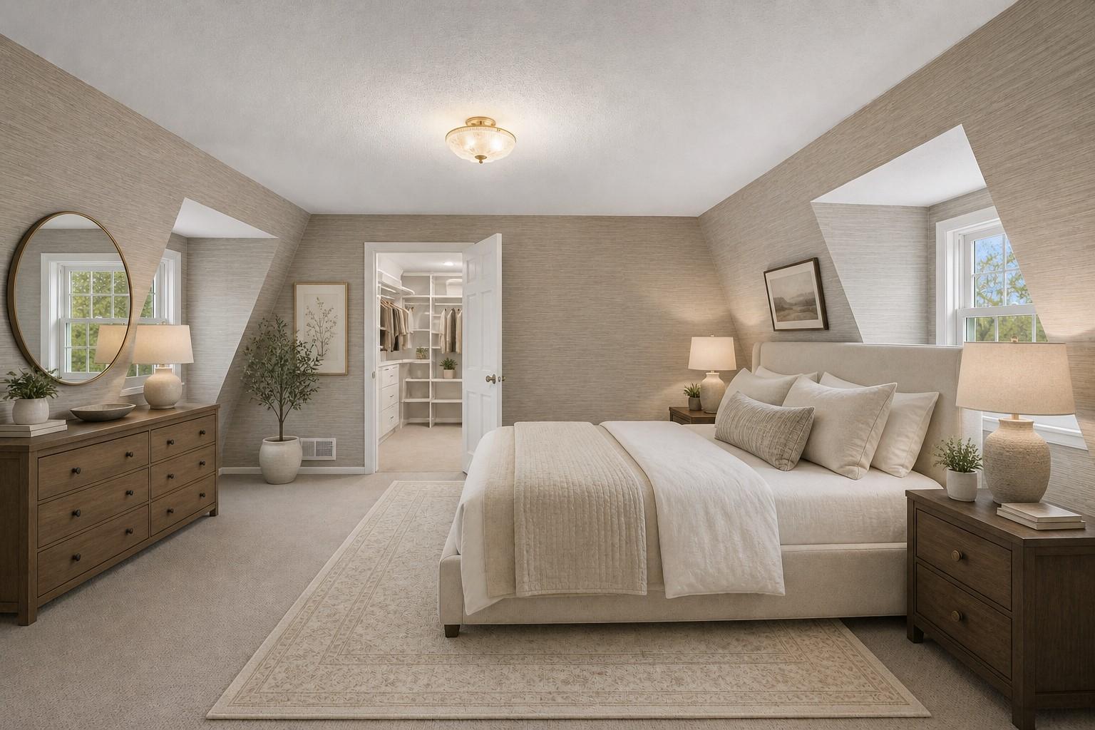 Virtually Staged Primary Bedroom