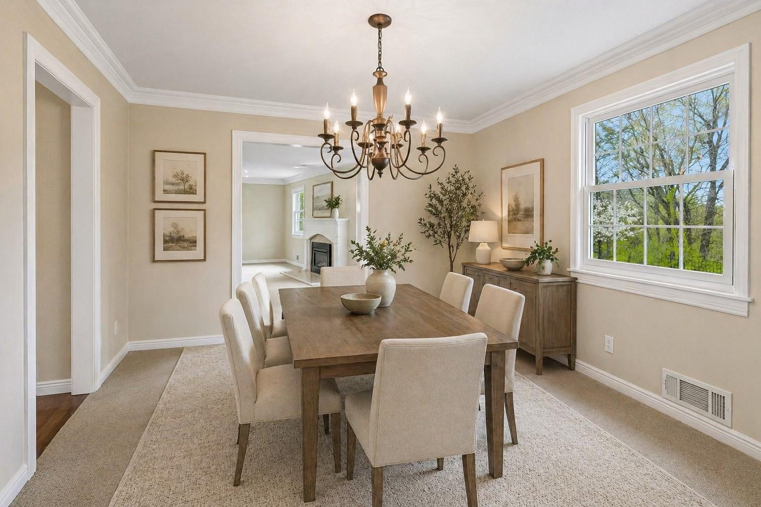Virtually Staged Dining Room