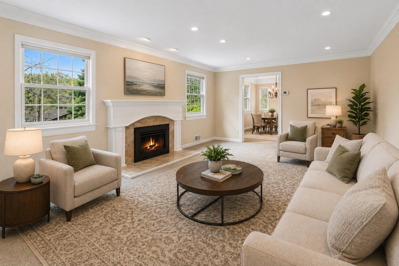Virtually Staged Living Room