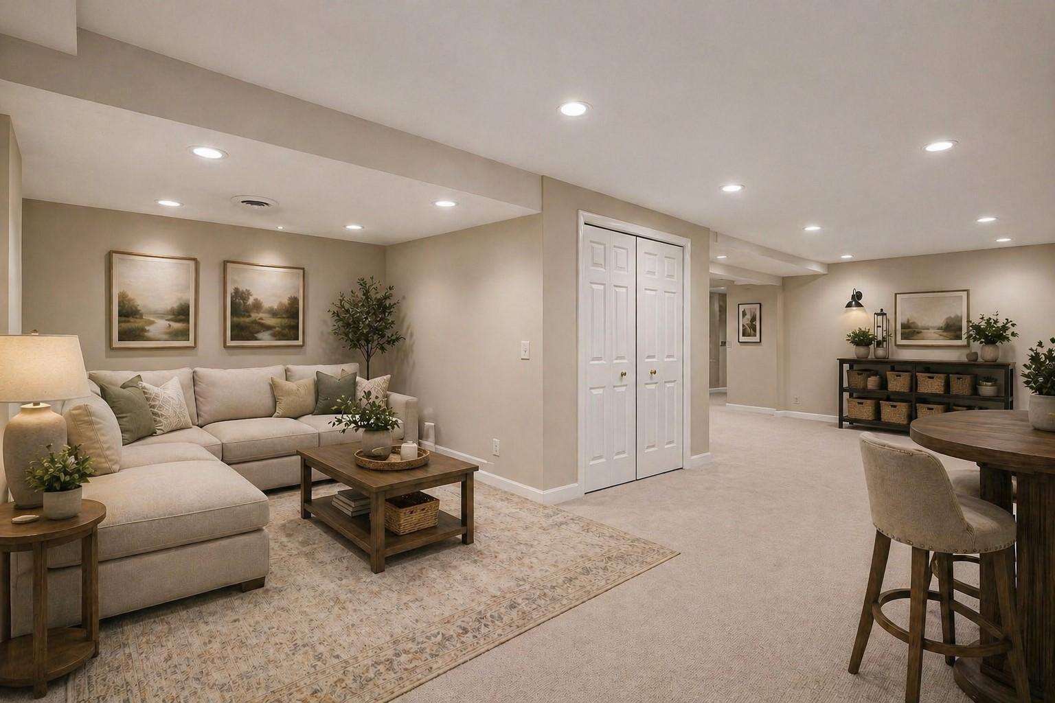 Virtually Staged Recreation Room