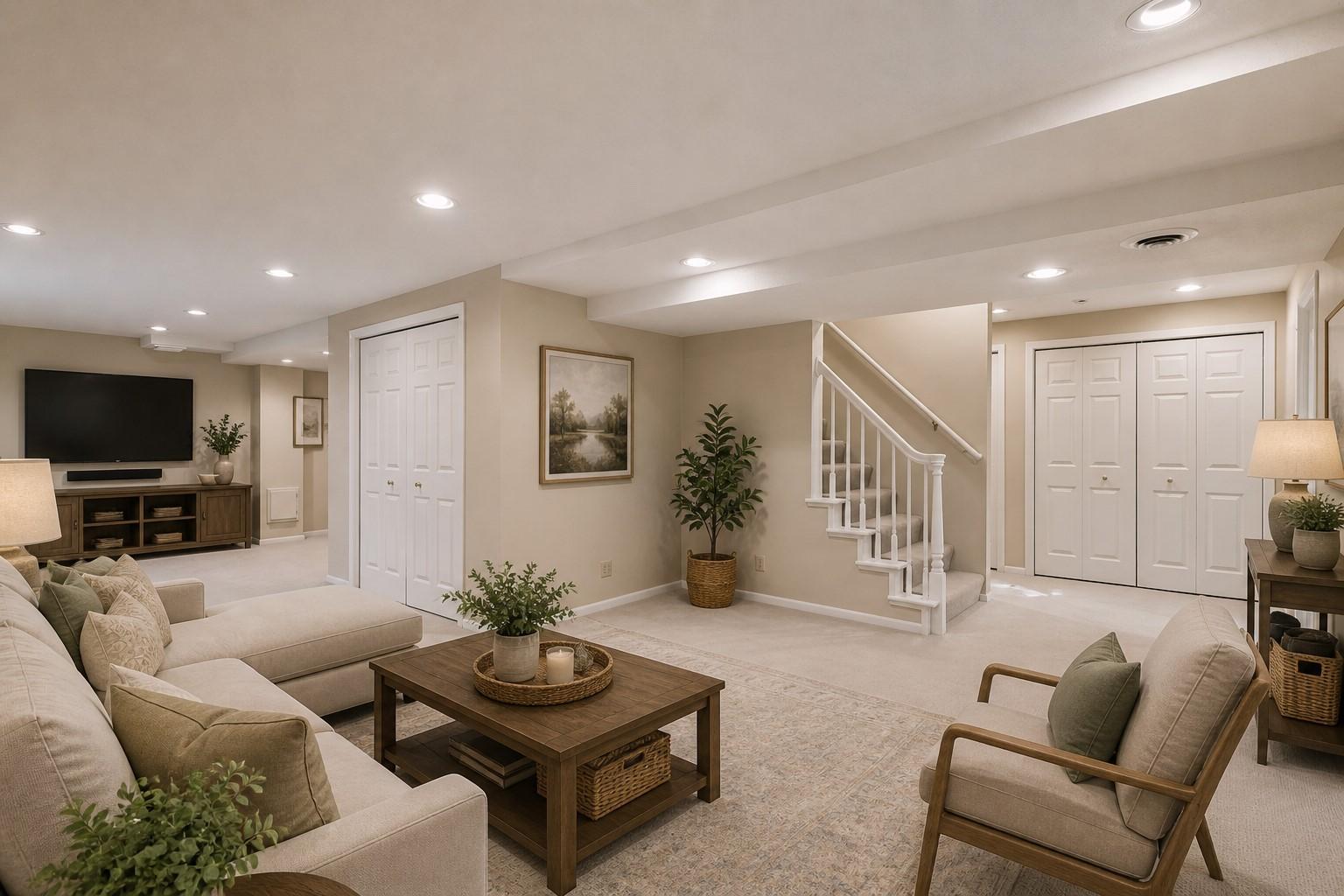 Virtually Staged Recreation Room