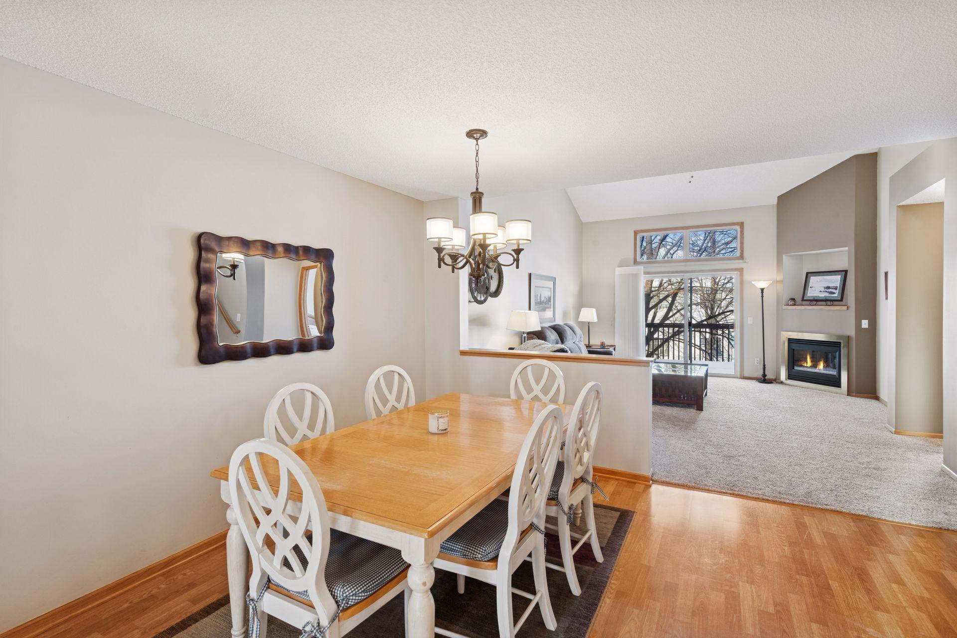 Pretty dining area next to kitchen