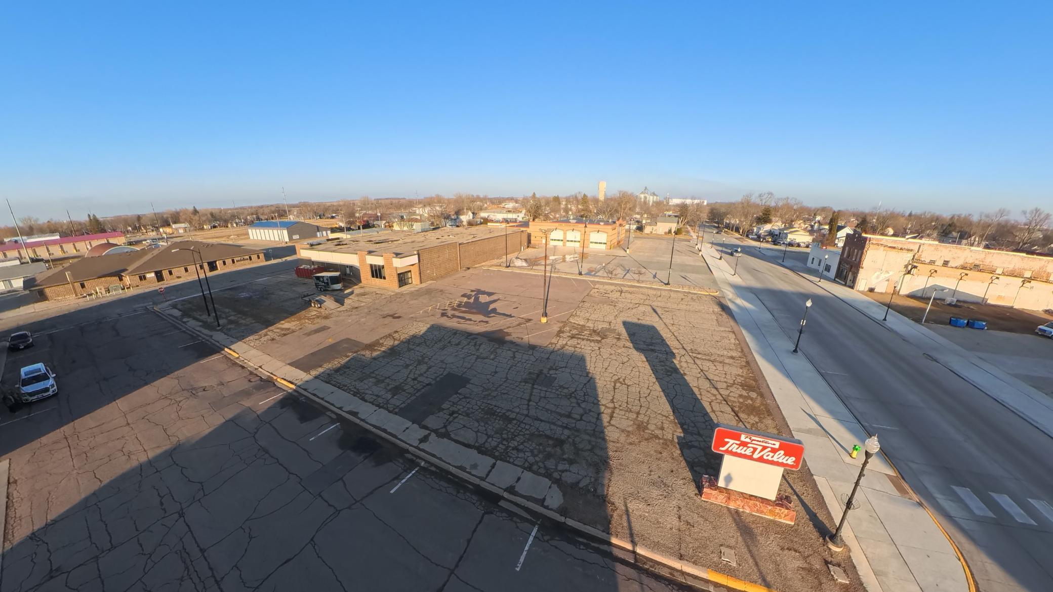 View of parking lot and buidling