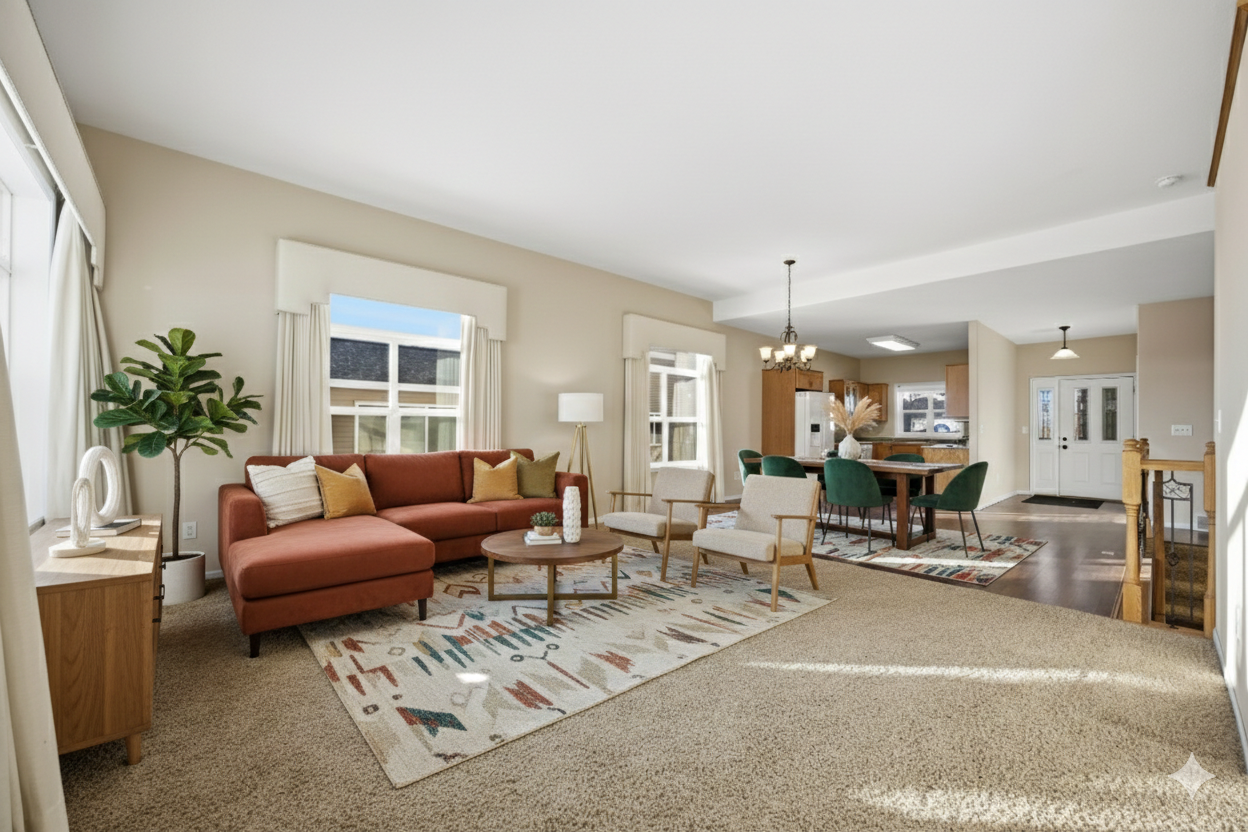 Living/ Dining Room- Virtually Staged