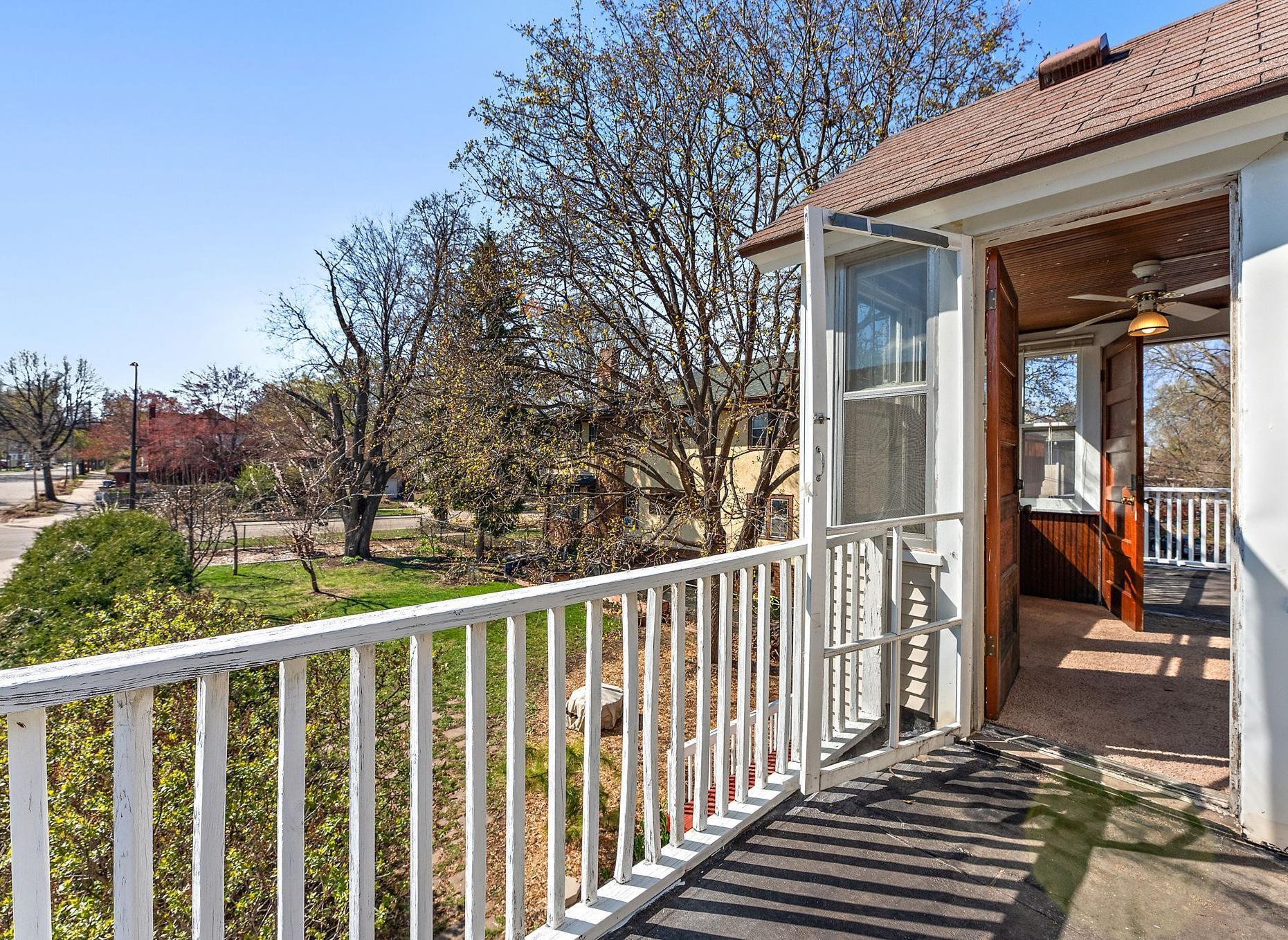 Upper balcony overlooking the yard
