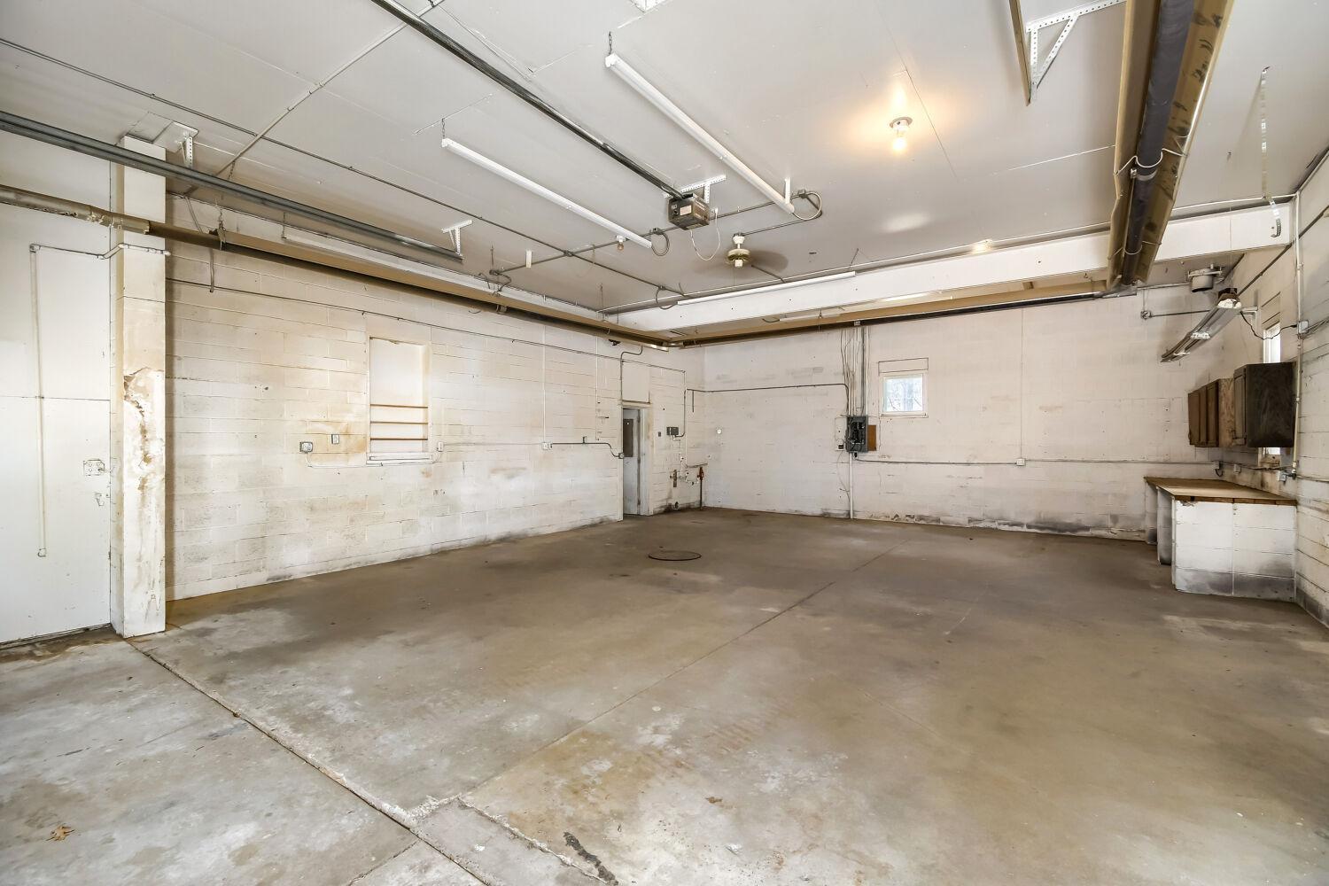 Inside the heated shop