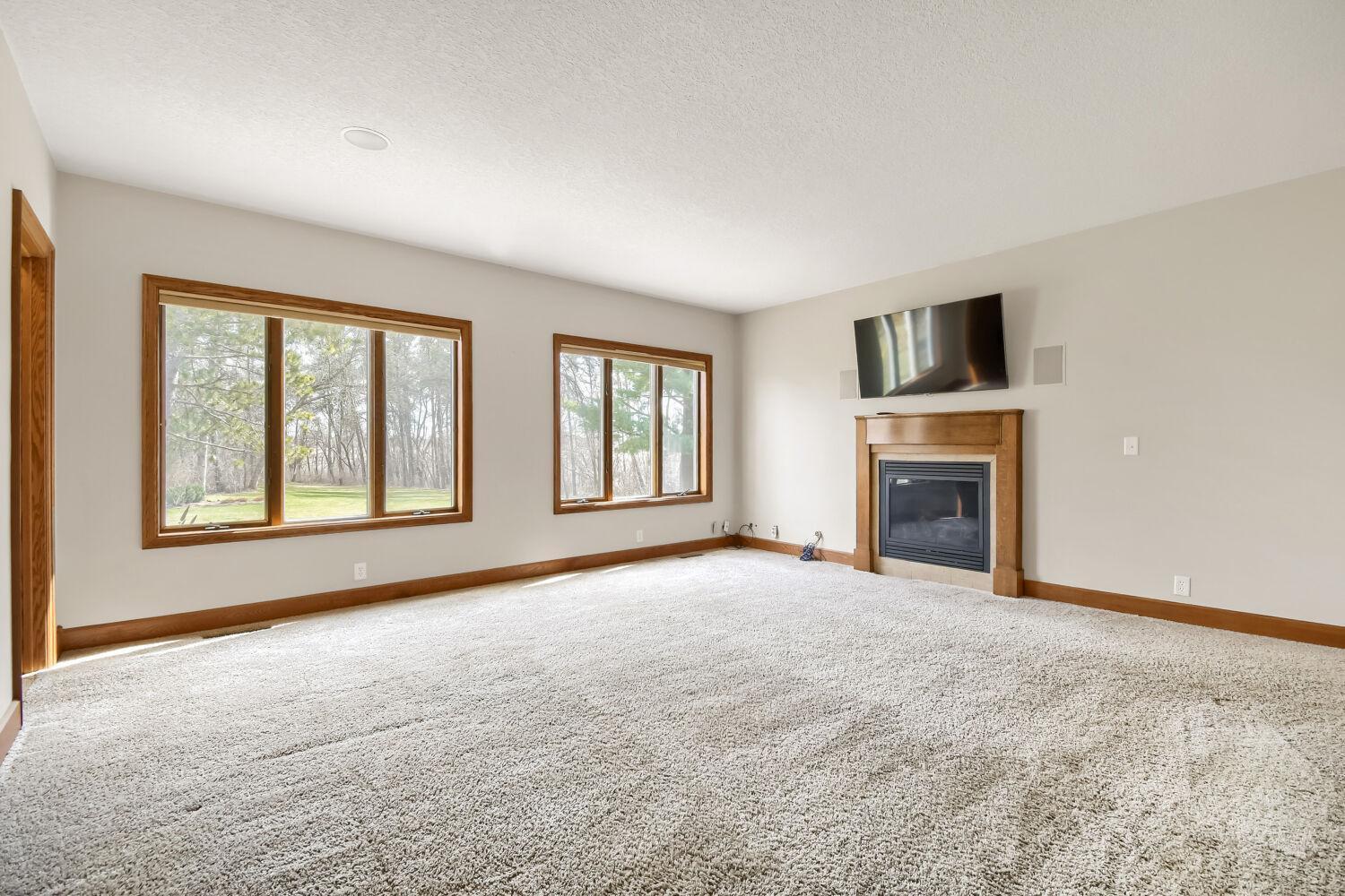 Family room with gas fireplace