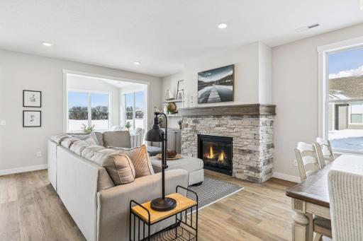 Large picture windows engulf the home in natural light
