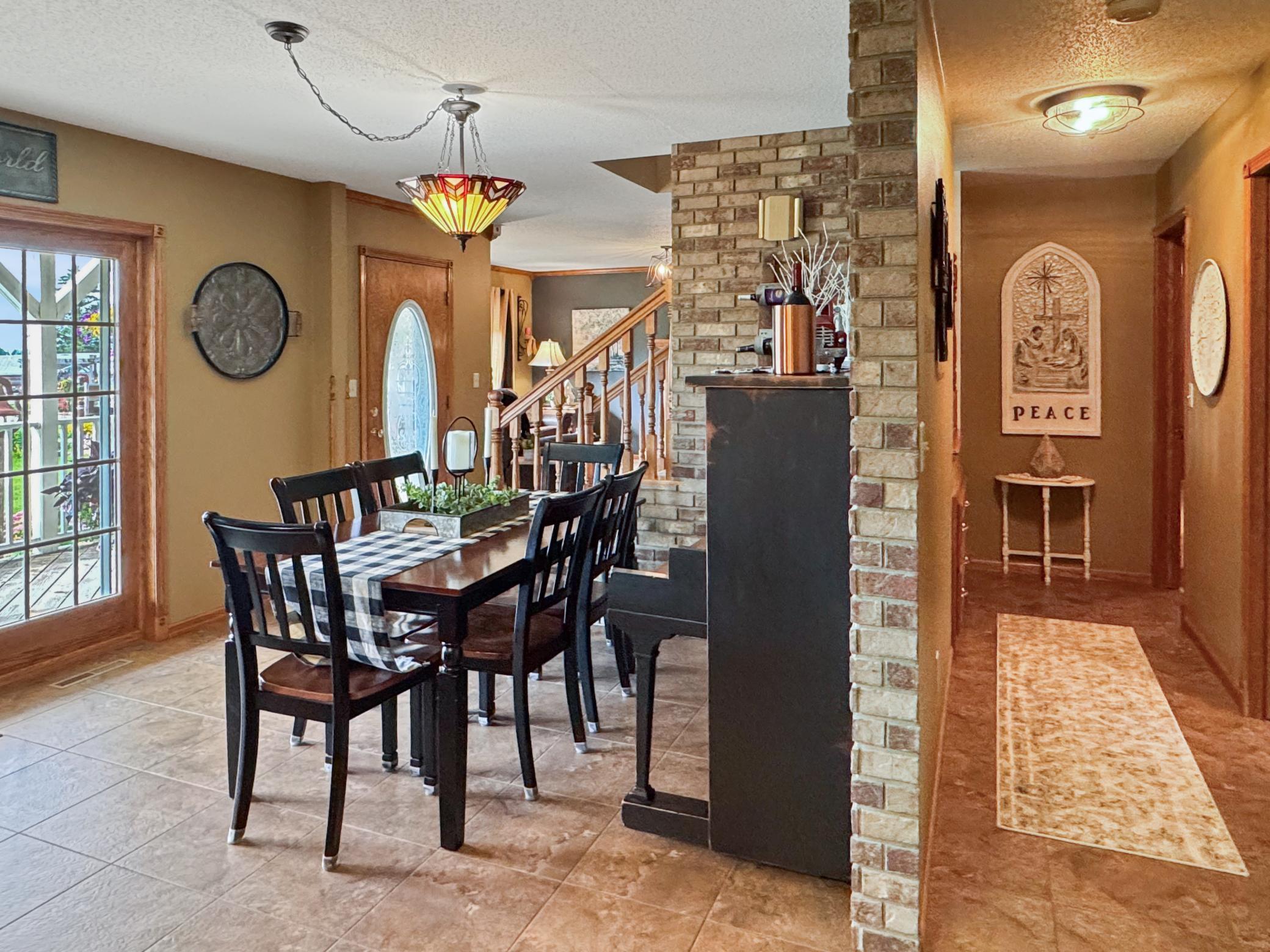 Dining area and front door