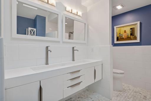 double vanity and can be a roll-in shower