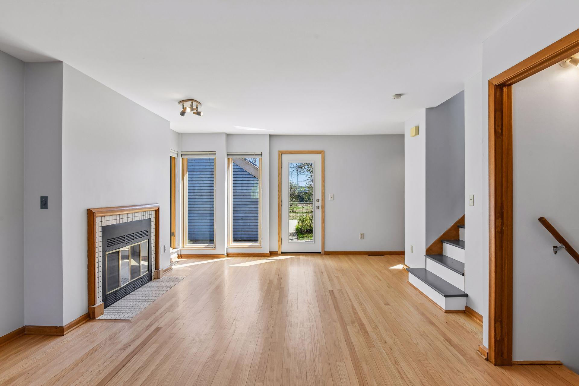 View from dining area looking into living room