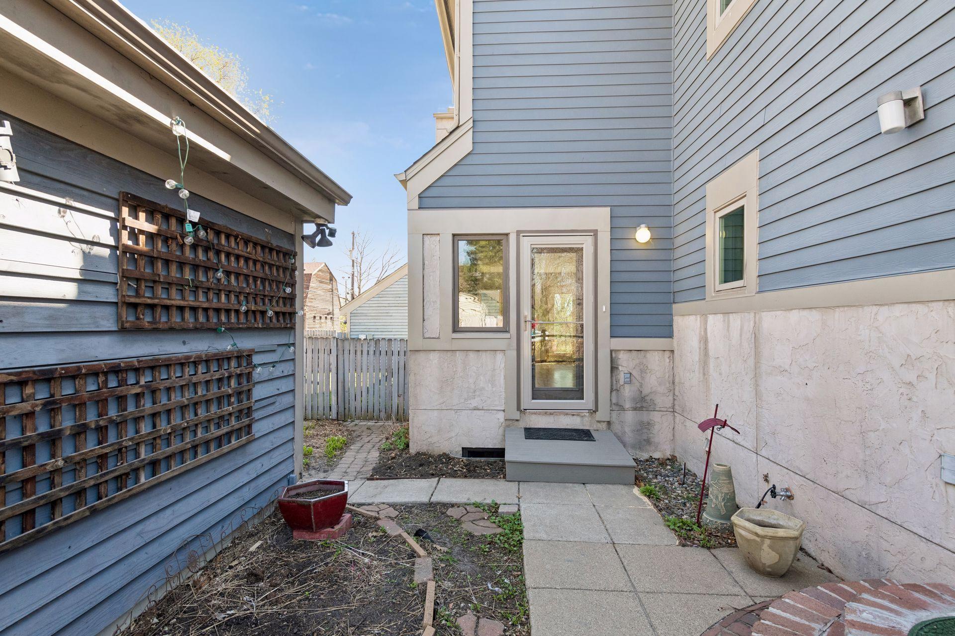 Back entrance just steps to the garage
