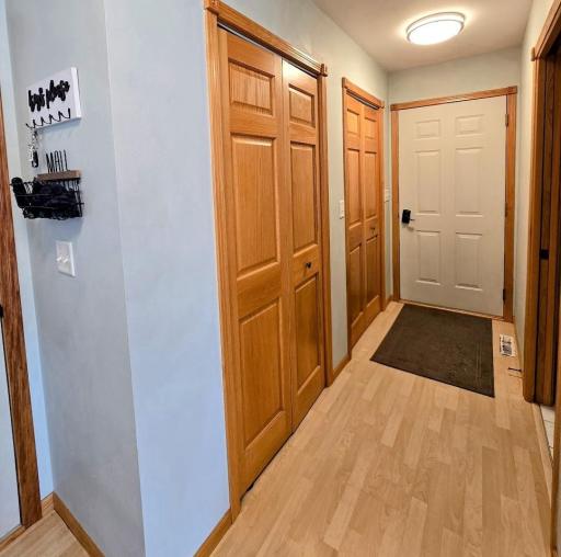 Garage door entrance into house- 2 spacious closets