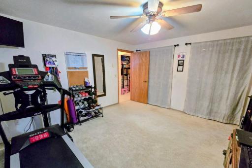 Basement bedroom used as office/exercise room